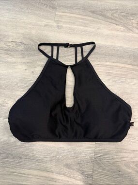 Black High Neck Strappy Bikini Top